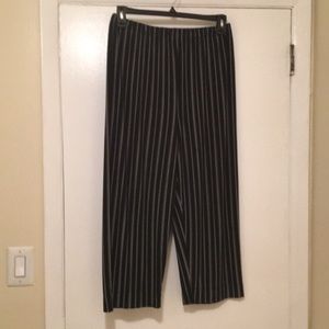 Black and white striped pants